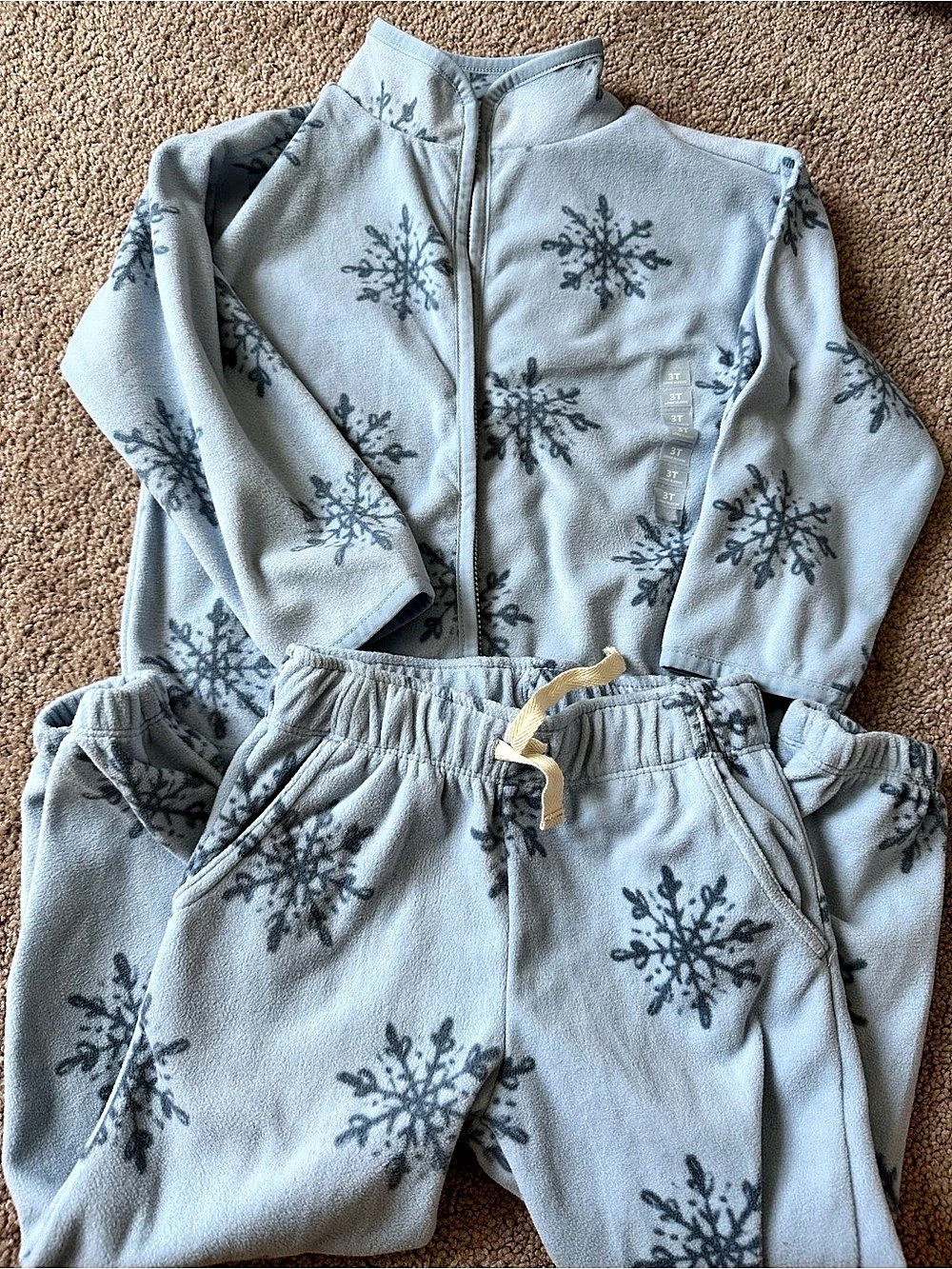 OshKosh B'gosh Girls' Floral Fleece Set Blue Girls 3T Like New